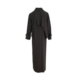 Abaya kaki à col brodé, manches longues, coupe classique, style moyen-oriental - Product Image 3