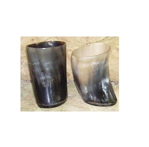 Fiesta boda bebida Ware cuerno vidrio hecho a mano 100% cuerno Natural vidrio con borde de latón cerveza para el hogar restaurante Bar uso - Product Image 3