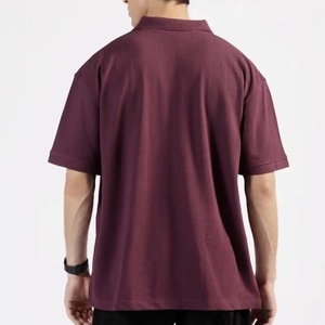 <b>Men's</b> Knitted Spandex/Polyester Oxford for Shirt Short Sleeve Solid Color Casual Breathable Quick Dry Regular Fit - Product Image 4