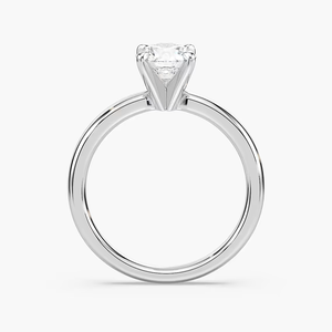Bague de fiançailles en diamant de laboratoire de 1,00 carat, taille ronde allongée, sertie en solitaire, or massif 14 carats, bague de mariée classique pour femmes - Product Image 3