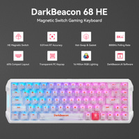 Mechanical White AI Software Wired 68 Keys Hall Effect Magnetic Switch Gasket Mount RGB 8000Hz Rapid Trigger Gaming Keyboard