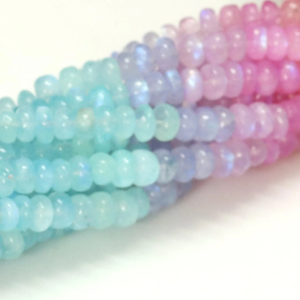 Cuentas Redondas Lisas de Piedra Lunar Arcoíris Natural, 6-9 mm, Cuentas Redondas Lisas de Piedra Lunar Arcoíris Multicolor, Calidad AAA - Product Image 3