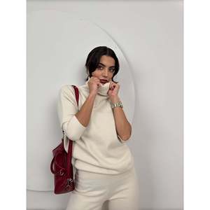 Conjunto de Dos Piezas de Punto Color Crema para Mujer missJANELL - Top Cómodo de Manga Larga y Pantalones a Juego para Uso Casual, Tallas S-XL - Product Image 4