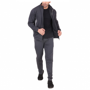 Personnalisé Nouveau À La Mode Formation Jogging Porter Ensemble Hommes Sport Survêtement Réflecteur sur le Haut Fermeture Éclair Hommes Survêtement Deux Pièces Ensemble - Product Image 3