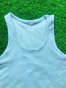 Unisex Elegant Cropped Tops Sleeveless Embroidery Custom Colors Fitted Ribbed Men Tank Top-Breathable <b>Knitted</b> <b>Tight</b> Fit Gym - Product Image 5