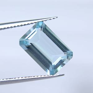 Piedra preciosa azul cielo aguamarina: piedra suelta facetada Octágono - Product Image 1