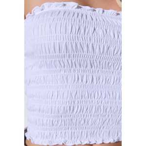 Blusa Corta sin Tirantes con Escote Fruncido - Product Image 6