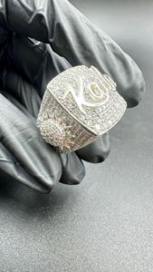 Custom <b>Initial</b> Letter <b>Ring</b> <b>With</b> VVS Moissanite Diamond Sparkling 925 Sterling Silver Rhodium Plated Everyday Wear Pendant - Product Image 4