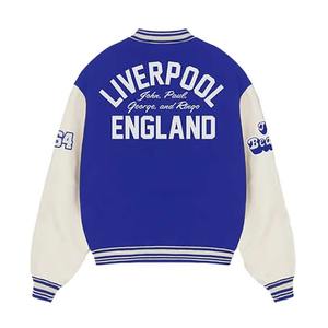 Veste universitaire en laine pour homme, logo personnalisé, broderie en chenille, collège, école, bomber, baseball, patch, lettre, cuir, mérinos - Product Image 4