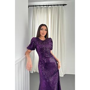 Robe à paillettes violettes - Violet - Product Image 3