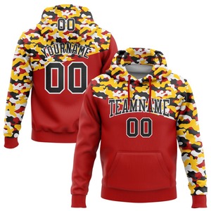 Venta al por mayor y Dropship personalizado cosido Camo negro rojo amarillo-negro 3D deportes pulóver sudadera Salute To Service Hoodie - Product Image 1