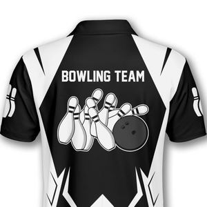 Polo de bowling imprimé par sublimation personnalisé manches courtes réversible léger séchage rapide respirant 100% polyester - Product Image 3