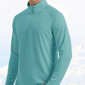 Polo de alta calidad para hombre, cuarto de cremallera, manga larga, poliéster, algodón, talla grande, cómodo, estilo informal, Polo para hombre - Product Image 3