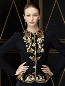 NEW---DAZZLING--EVENING PARTY-WEAR JACKET ON VELVET FABRIC WITH EMBELLISH OF CRYSTAL BEADS, RESHAM,GLASS STONE WORK@2022 - Product Image 2