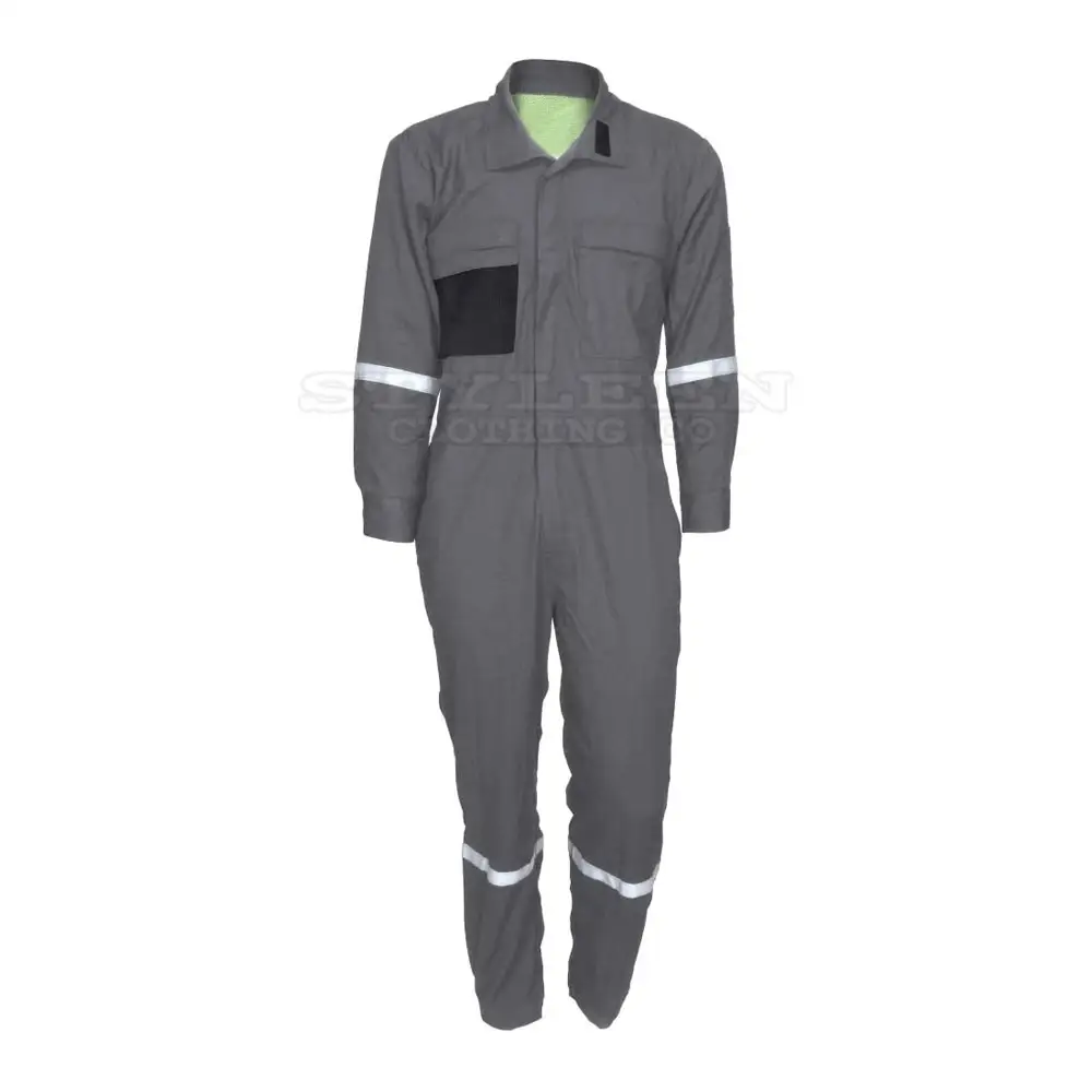 Oberwäsche für Herren langärmeliger Jumpsuit gemischte verstellbare Manschette Dienstleistungsbeutel graue Farbe mechanischer Sicherheits-Überzug