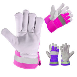 Guantes de Trabajo de Cuero de Grano Vacuno Resistentes para Protección de Manos OEM, Guantes de Seguridad Transpirables para Trabajo de Construcción al Aire Libre - Product Image 1