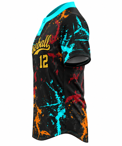 High Quality Wholesale OEM Baseball Jerseys <b>Shirts</b> <b>Two</b> Button Personalized Name Number Logo Softball Jersey for Men - Product Image 2