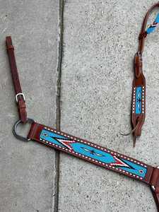 Juego de tachuelas con cuentas de precio al por mayor para brida occidental, cuello de pecho de una oreja y tachuelas Thunderbird para productos de caballo - Product Image 4