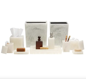 Juego de artículos de tocador de mármol Botella de loción Artículos de baño Kit de lavado Juego de accesorios de baño de mármol de la India - Product Image 4