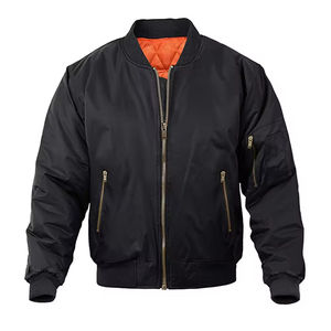 Chaqueta Bomber de Moda, Prenda Exterior de Tacto Suave, Chaqueta Bomber para Hombre, Corte Holgado, Estilo Casual, Ligera - Product Image 1