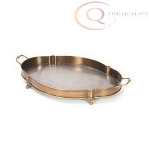 Plateaux décoratifs en acier inoxydable de qualité commerciale |   Artisanat en métal pour la mise en place de la restauration et l'utilisation de buffets du Ramadan - Product Image 6