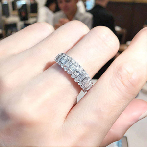 High Quality 925 <b>Silver</b> Brilliant Cut Moissanite Claw Setting for Certified Pave Classic <b>Ring</b> Gold Plating <b>Men</b> Women Unisex - Product Image 4