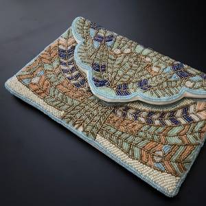 vLemon Beaded <b>Bag</b>, Purse Lemon Beaded Lemon <b>Clutch</b>, Yellow Lemon Summer Vacation Purse, Unique <b>White</b> Beaded <b>Clutch</b> Lemon - Product Image 5