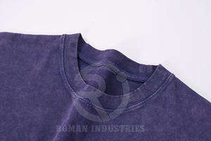 Venta al por mayor púrpura peso pesado lavado en blanco hombres camiseta peso pesado 250 GSM camiseta logotipo personalizado para hombres 100% algodón camisetas - Product Image 2