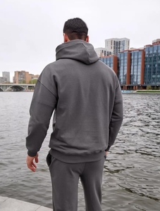 Chándal básico de alta calidad para gimnasio, entrenamiento físico, impresión personalizada, última moda, ropa deportiva, conjunto de pantalones de chándal con cremallera y Sudadera con capucha para hombre - Product Image 5