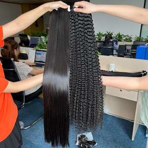 Vente en gros de cheveux vierges Remy à cuticules alignées Cheveux longs raides ondulés et osseux naturels à double tirage Styles lâches et bouclés - Product Image 1