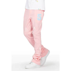 2024 nouveauté Logo personnalisé Flare empilé pantalons de survêtement/coton polaire hommes Streetwear survêtement pantalon pour vêtements de rue - Product Image 1