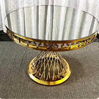 Socle à Gâteau Mobile en Acier Inoxydable Doré avec Roues, Table de Présentation de Gâteaux, Présentoir de Socle en Verre Miroir pour Tables de Mariage