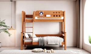 Mahogany <b>Bunk</b> <b>Bed</b> <b>Solid</b> <b>Wood</b> Twin Over Full <b>Bunk</b> <b>Bed</b> - Product Image 4