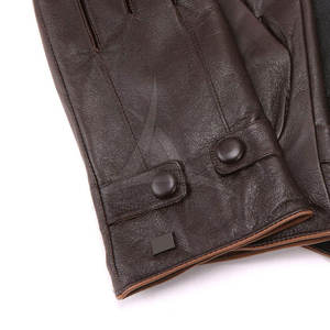 Men's Fashion Leather Touchscreen <b>Gloves</b> Soft Full Finger Eco-Friendly Breathable <b>Wool</b> Lining Winter Outdoor Use - Product Image 4