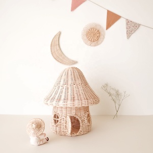 Conjunto de decoración colgante de pared para habitación de bebé, juego de mimbre, Luna, estrella, cielo nocturno, variedad de tamaños, OEM, tejido a mano de Vietnam, gran oferta - Product Image 4