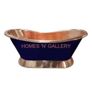 Venta al por mayor de bañera de cobre azul para baño de lujo Hotel Hogar personalizado tamaño y forma para baño hecho en India - Product Image 4
