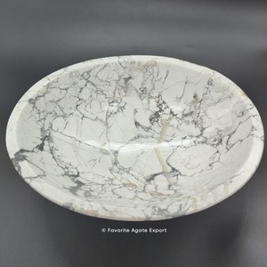 Bol sculpté en howlite blanche en gros, pierre de cristal apaisante, quartz naturel de guérison, pierre précieuse décorative, porte-bijoux pour cadeaux - Product Image 1