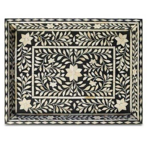 Bone Inlay <b>Trays</b>, Bone Inlay Serving <b>Tray</b>, Wood Bone Inlay Storage <b>Trays</b> <b>Decorative</b> <b>Trays</b> by crescent crafts - Product Image 2