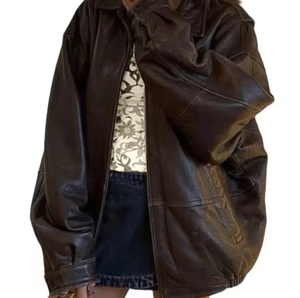 Plus Size Full Zipper Canvas Leather <b>Jacket</b> <b>Men</b> Plaid Long <b>Thin</b> Vintage Designs by HI 2026 - Product Image 2