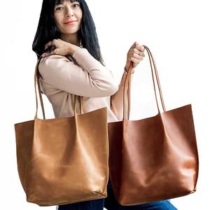 Luxury Women's Cowhide Leather <b>Handbag</b>-Custom Zipper Closure Panelled Design Genuine Leather Lining-<b>Big</b> Size for Birthday - Product Image 6