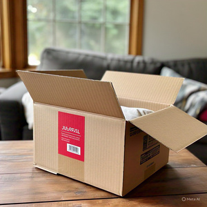 กระดาษคราฟท์กระดาษเคลือบเงาแบบใช้แล้วทิ้งงานหัตถกรรมกล่องกระดาษสองชั้นกล่องกระดาษลูกฟูกสำหรับจัดส่งนาน - Product Image 4