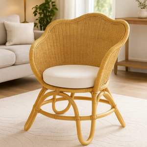 Silla de ratán natural, diseño minimalista duradero ecológico para sala de estar, comedor, dormitorio, Hotel, patio, Villa, apartamento - Product Image 1
