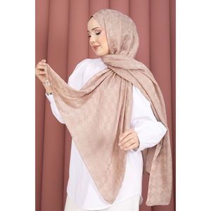 Écharpe Jacquard à Motifs Géométriques Série Rose Poudré pour Filles, Style Long, Imprimée, Collection Hiver - Product Image 1