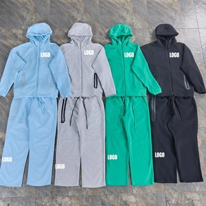 2026 vêtements de sport vêtements de sport nouveauté hommes Tech polaire Zip survêtement grande taille Logo Jogging sweats à capuche hiver Football ensembles - Product Image 5