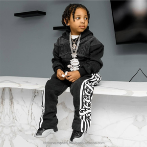 Vente chaude Personnalisé Dtg Impression Stone Washed Hoodie & Flare Pants Baggy Heavyweight Cotton Streetwear Unisexe Plus Size Winter Hoodie - Product Image 4