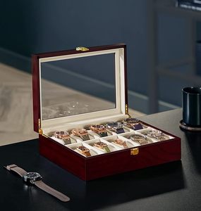 10 Slot <b>Watch</b> Case with Large Glass Removable <b>Watch</b> <b>Box</b> Organizer, Gift for Loved Ones - Product Image 2