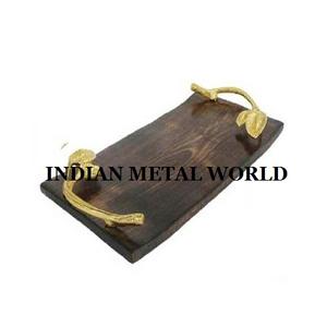 Bandeja de comida de metal de tamaño y forma personalizada hecha a mano, bandeja de servicio de metal de mesa de hotel para bandejas de servicio de gran venta - Product Image 5