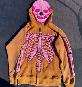 Hot Selling Customized Logo Unisex Hoodie 100% High Quality <b>Towel</b> Embroidery Wholesale Streetwear Full Zip up <b>Hoodies</b> for Men's - Product Image 6