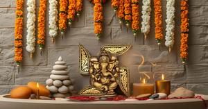 Statue murale en métal Swastik Ganesha Idol motif vertical pour décoration murale ou de porte pour les festivités de Diwali ou les cadeaux - Product Image 5