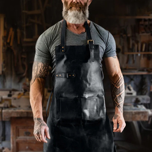 100% High Quality Custom Leather Material Made Leather <b>Aprons</b> / Regular Length Leather <b>Aprons</b> for Sale - Product Image 4
